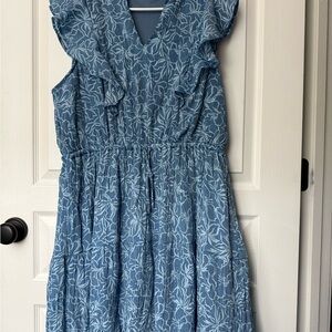 Blue Floral Womens Dress